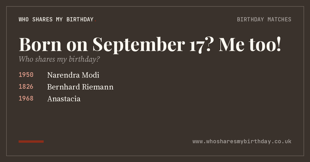 Born on September 17