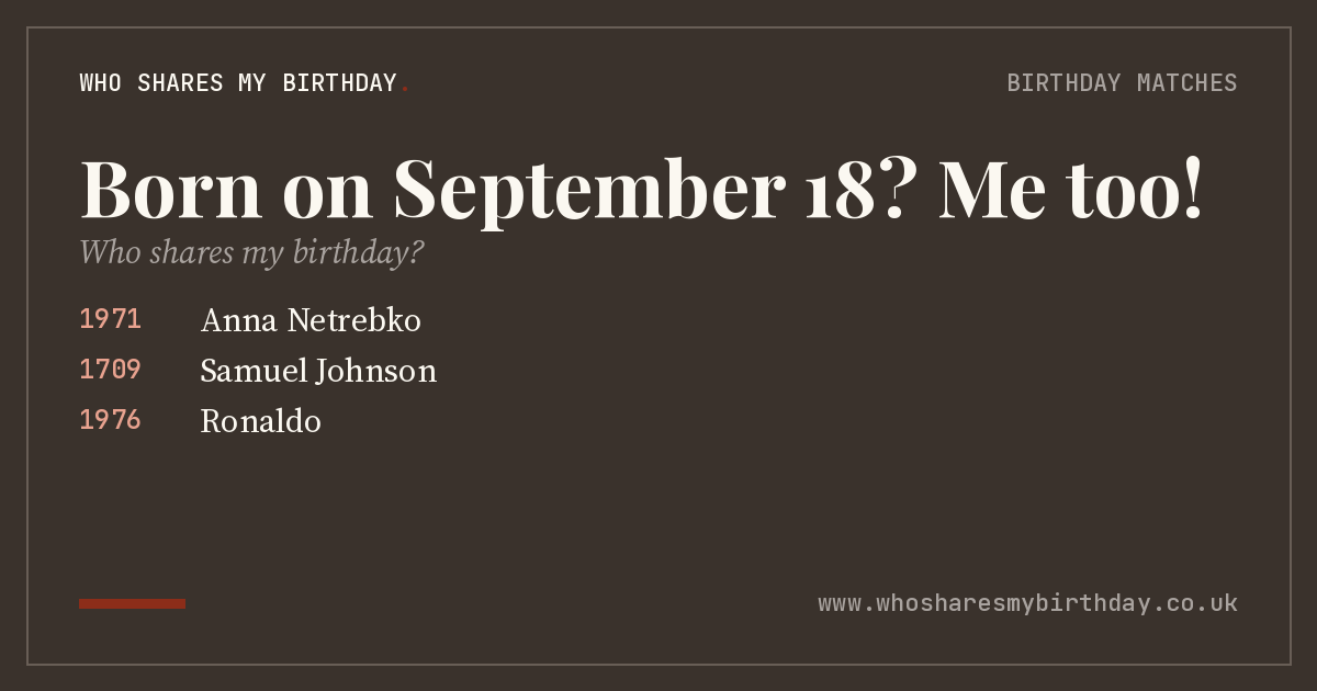 Born on September 18