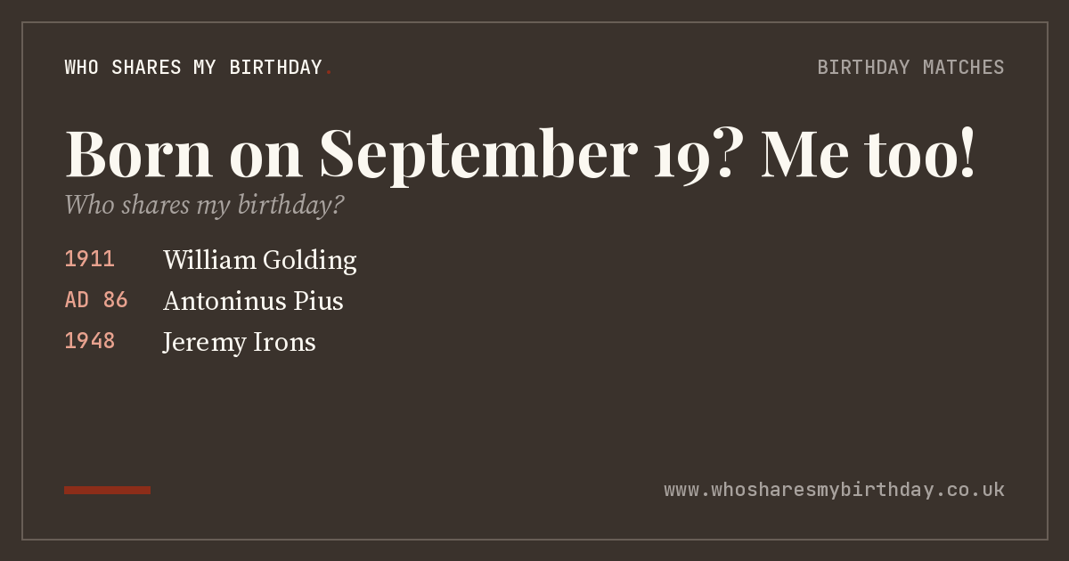 Born on September 19
