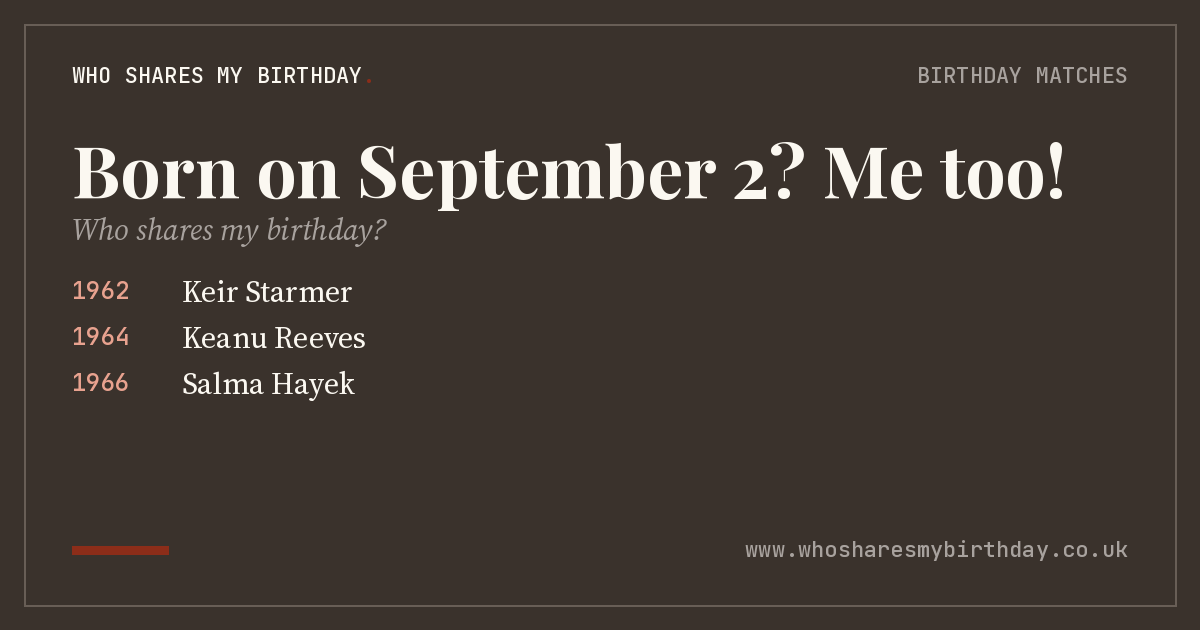 Born on September 2