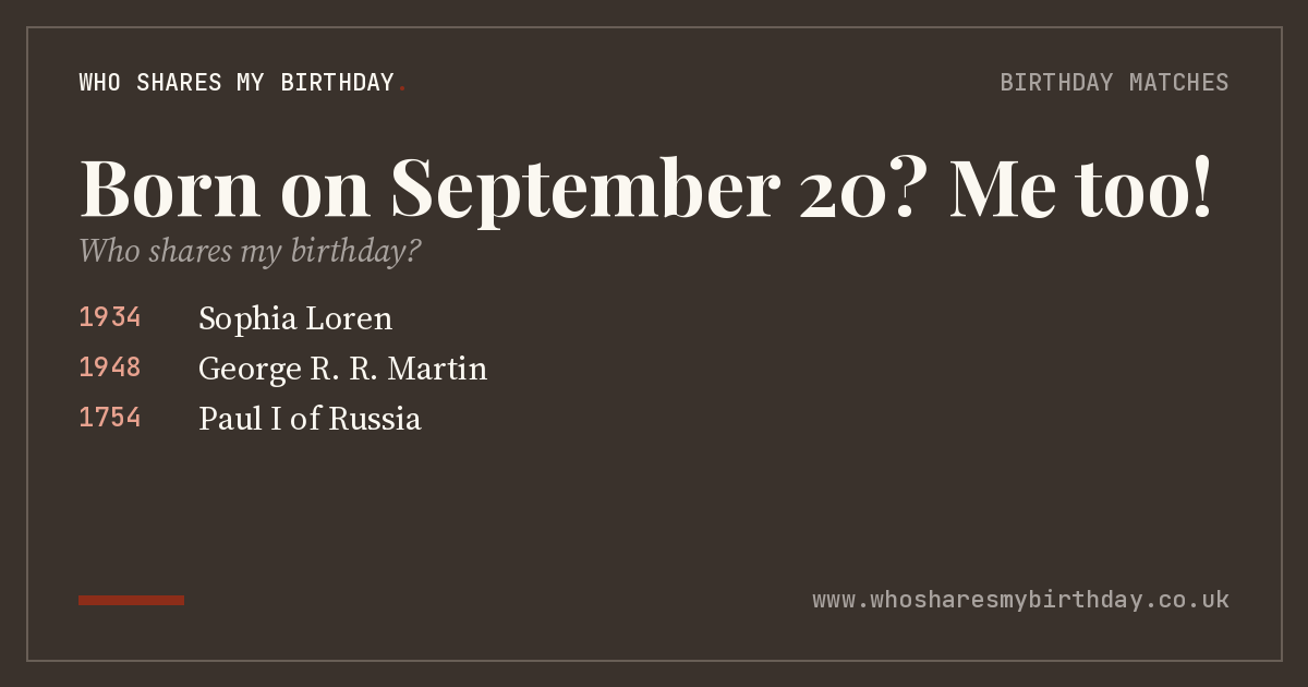 Born on September 20