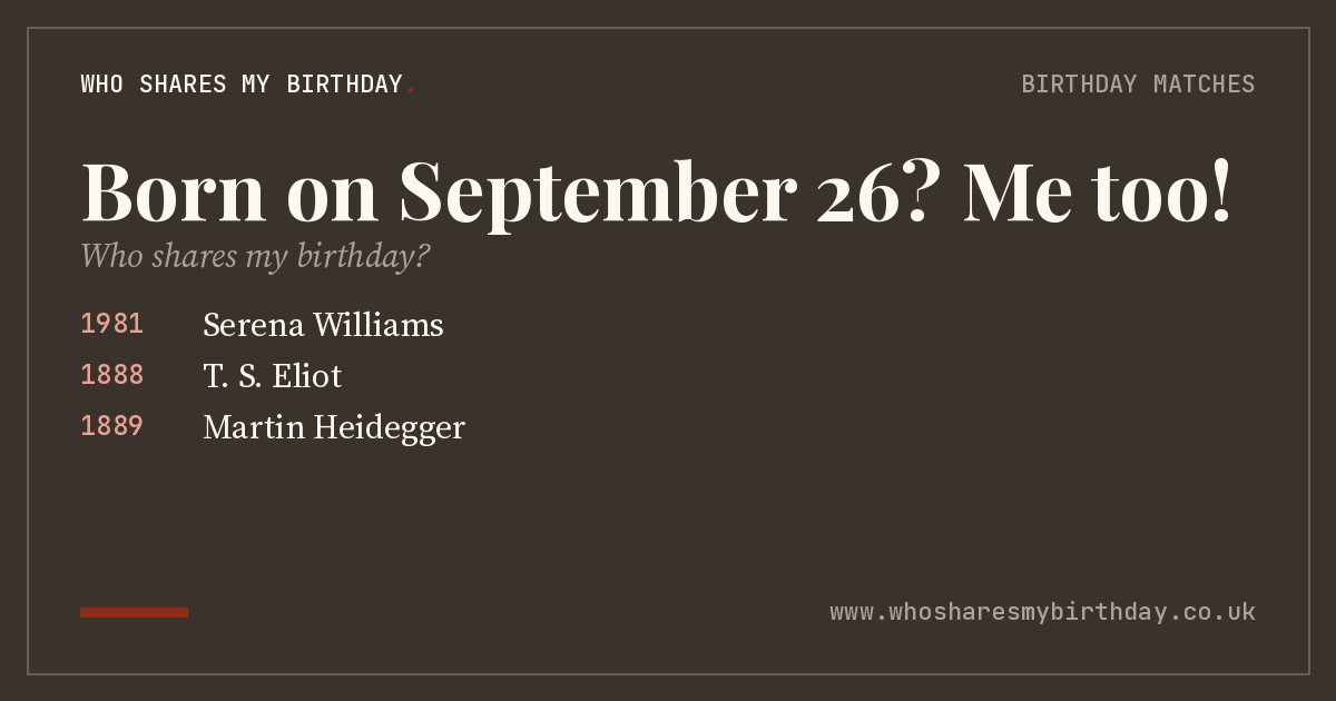 Born on September 26