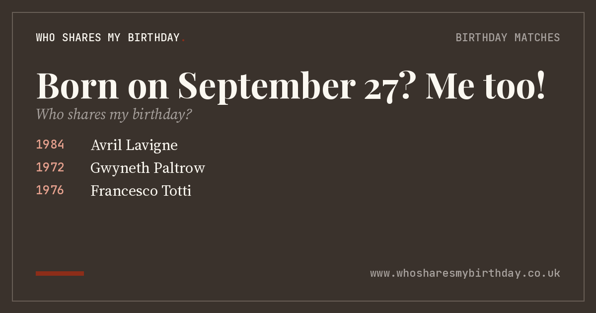 Born on September 27