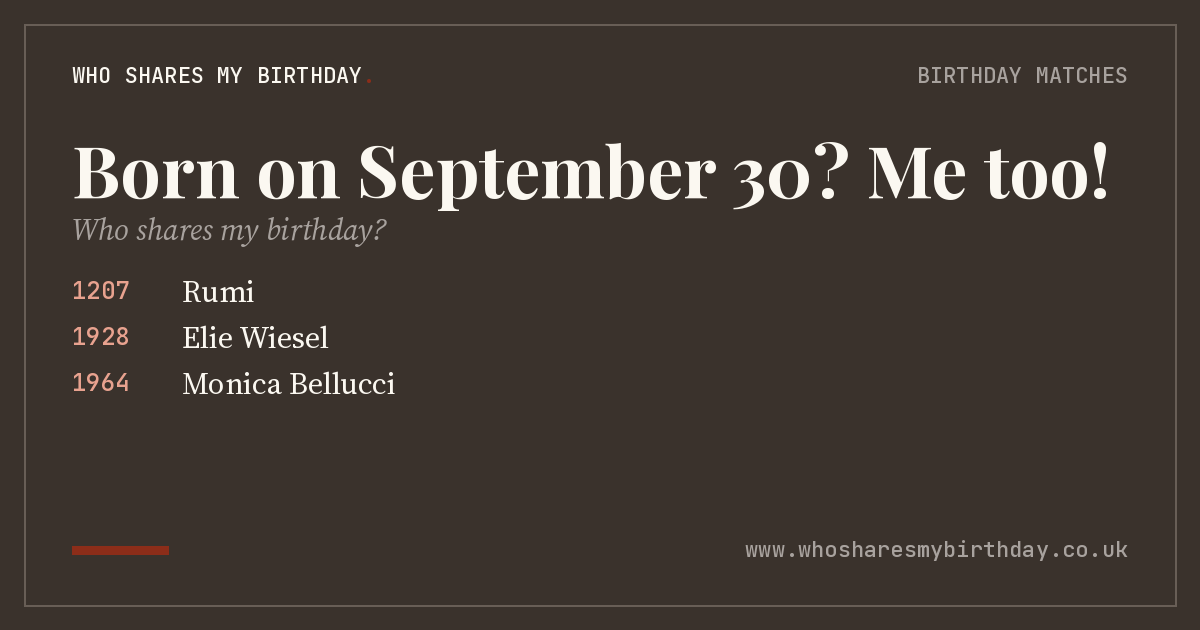 Born on September 30