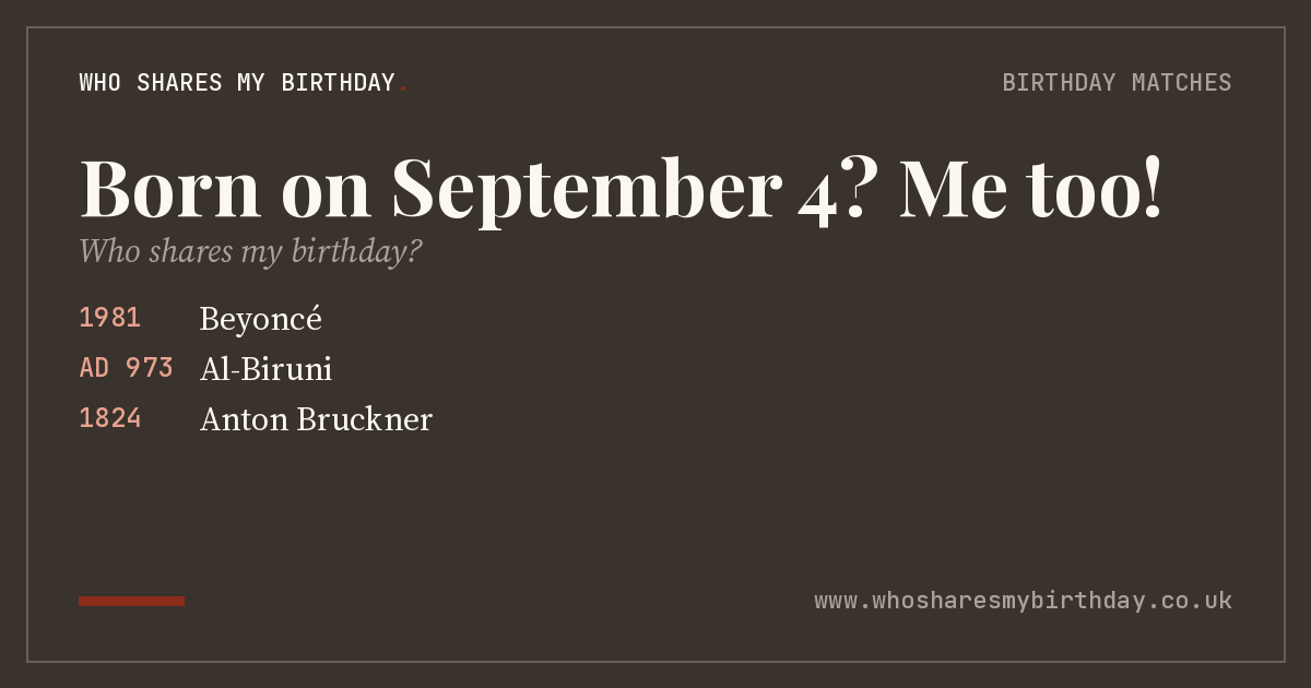 Born on September 4