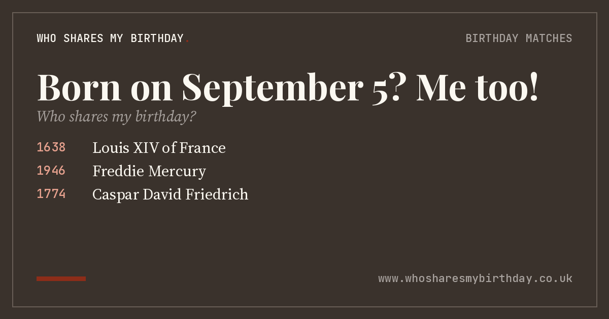 Born on September 5