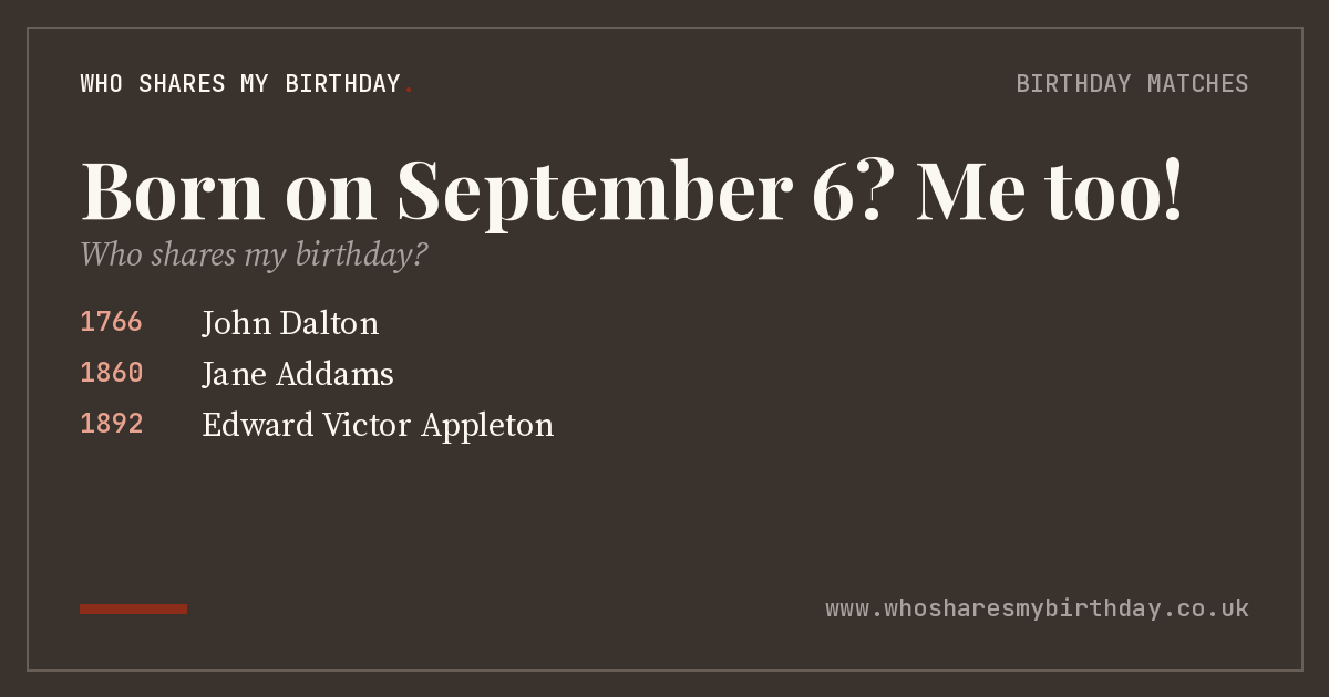 Born on September 6