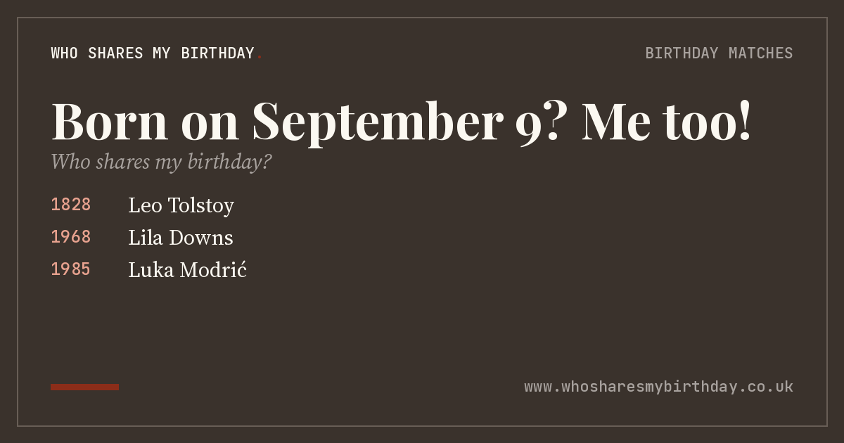 Born on September 9