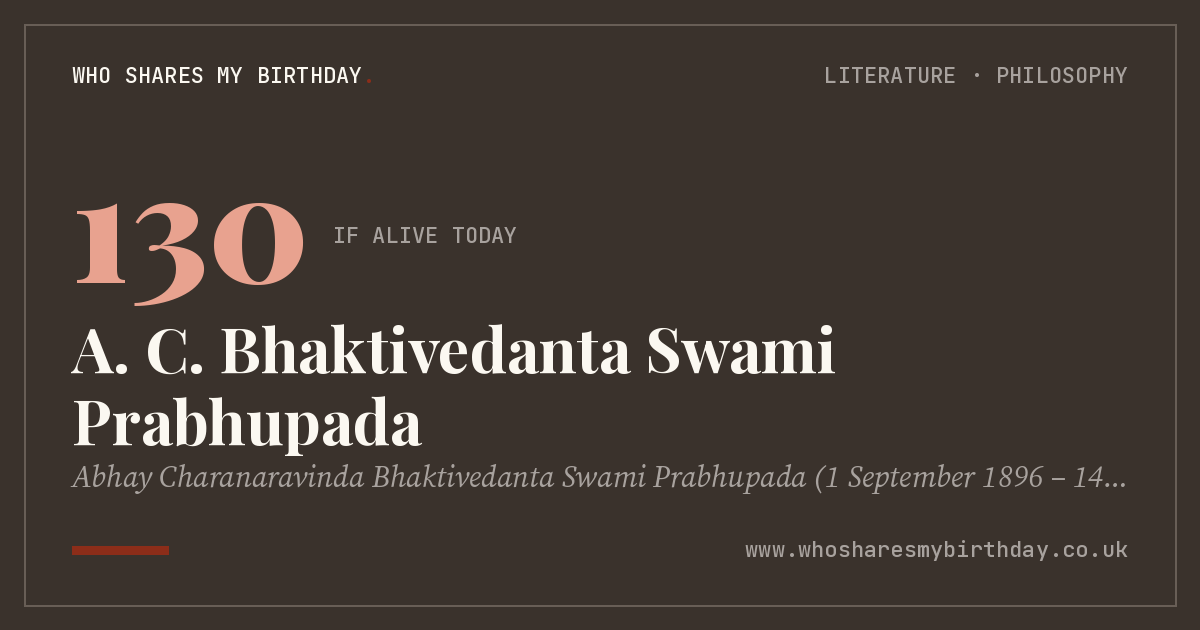 A. C. Bhaktivedanta Swami Prabhupada