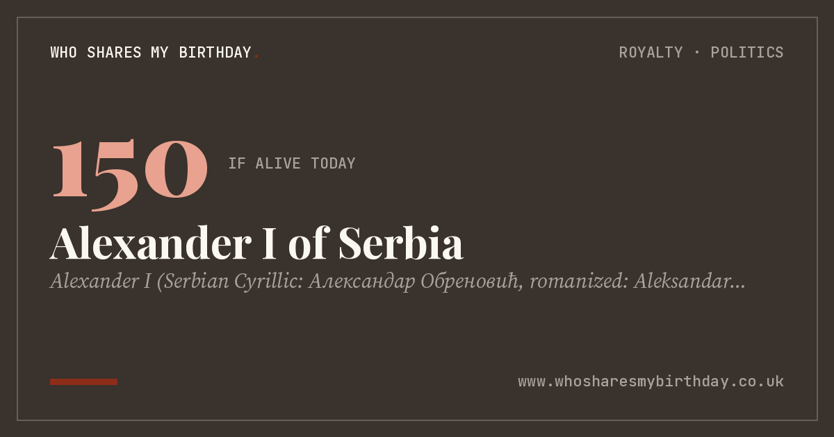 Alexander I of Serbia