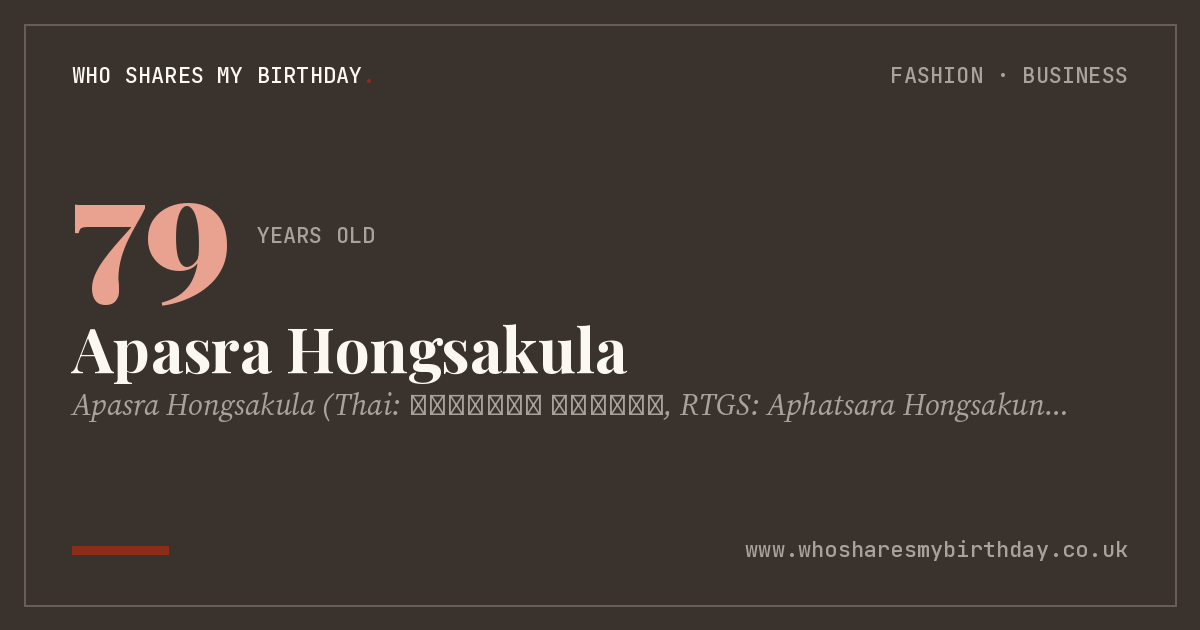 Apasra Hongsakula