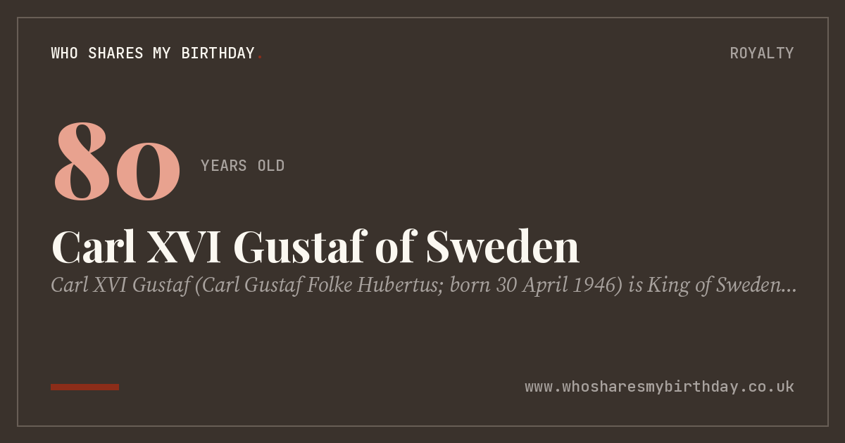 Carl XVI Gustaf of Sweden