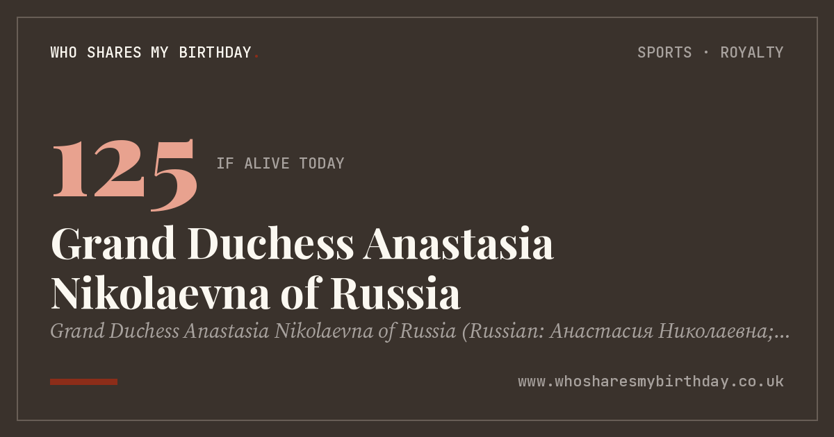 Grand Duchess Anastasia Nikolaevna of Russia