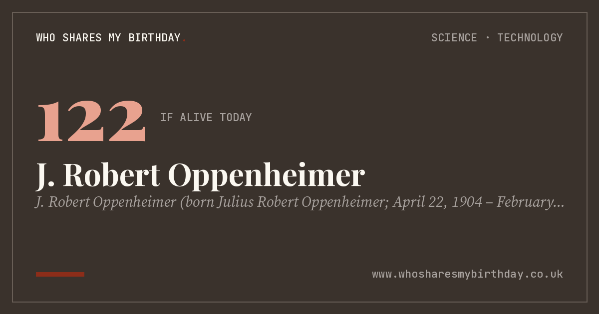 J. Robert Oppenheimer