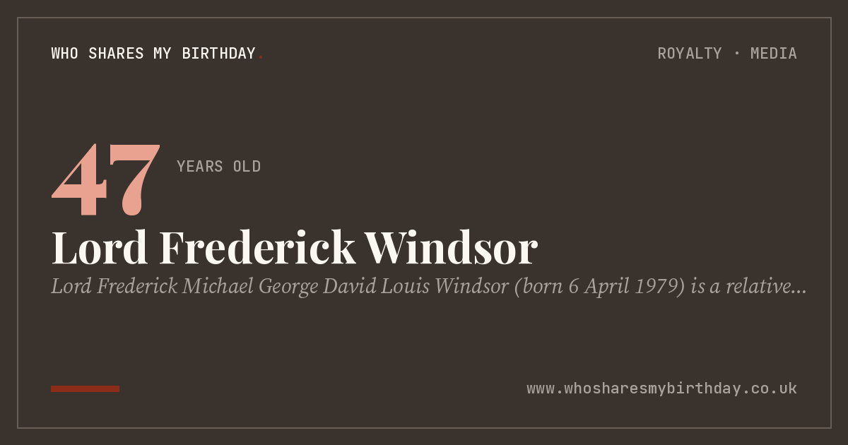 Lord Frederick Windsor