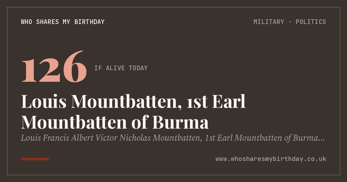 Louis Mountbatten, 1st Earl Mountbatten of Burma
