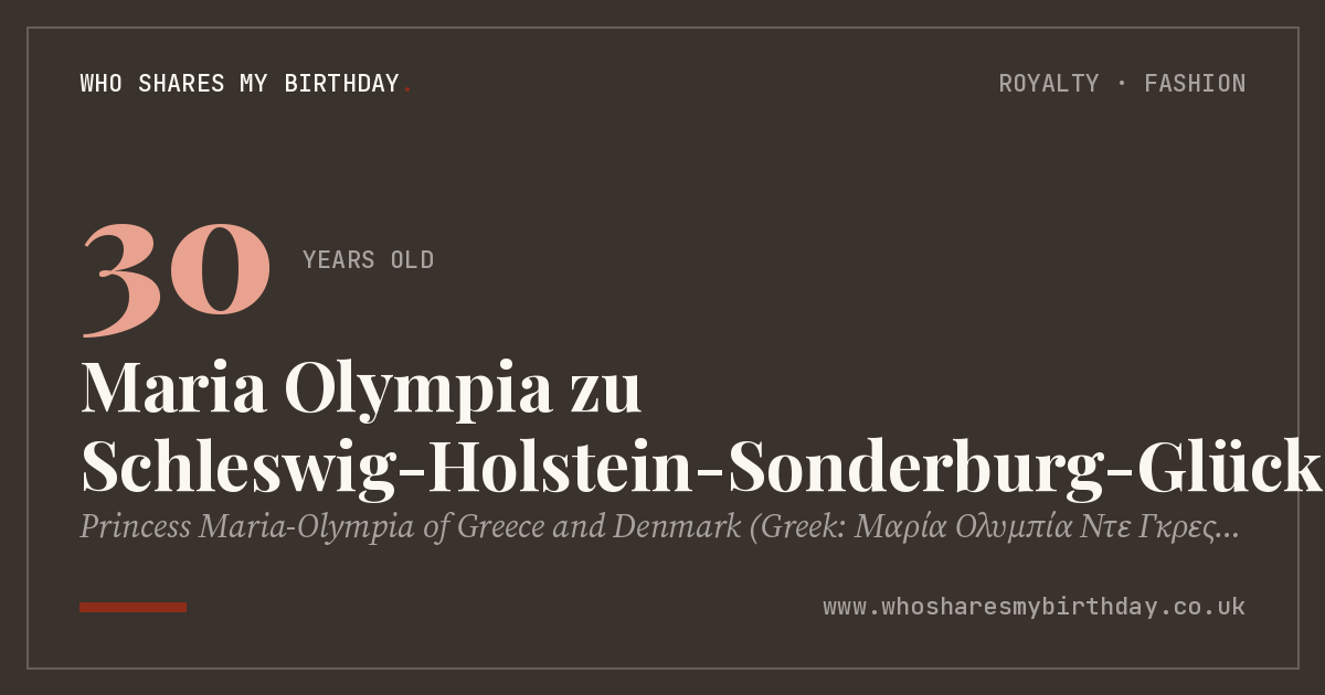 Maria Olympia zu Schleswig-Holstein-Sonderburg-Glücksburg