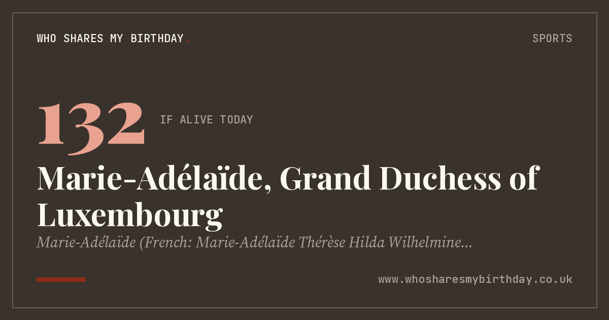 Marie-Adélaïde, Grand Duchess of Luxembourg