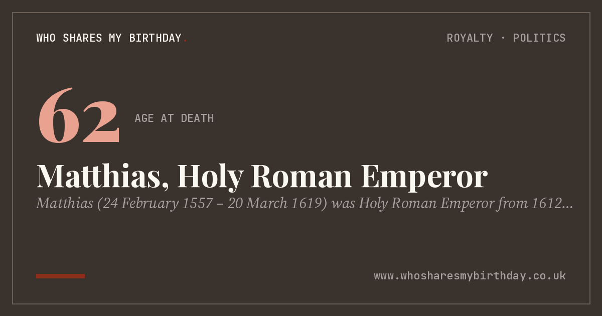 Matthias, Holy Roman Emperor
