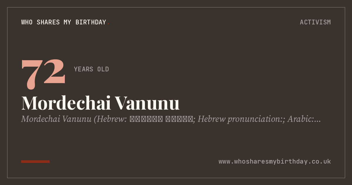 Mordechai Vanunu