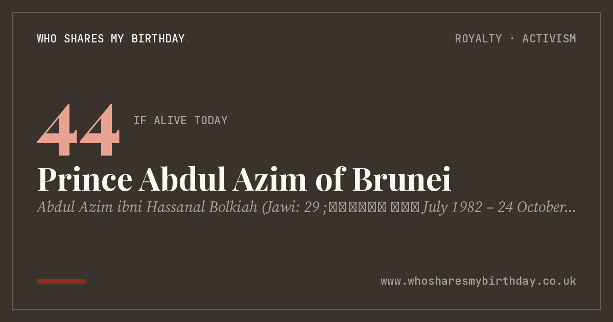Prince Abdul Azim of Brunei