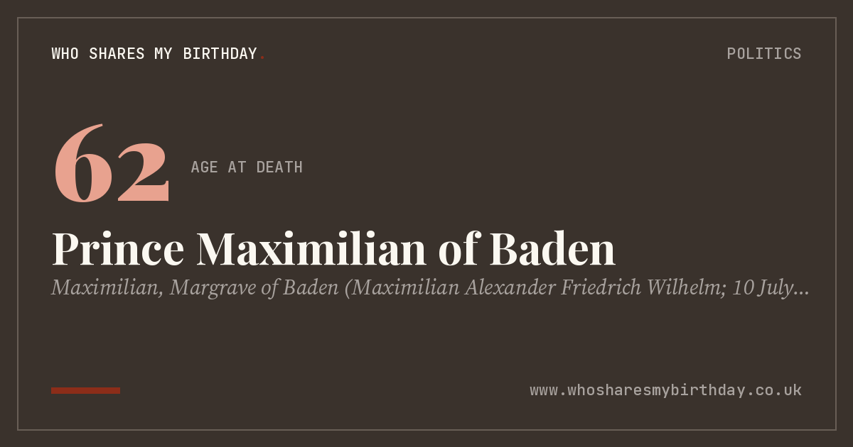 Prince Maximilian of Baden