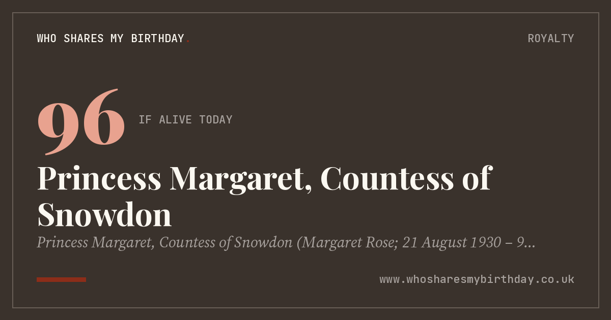 Princess Margaret, Countess of Snowdon